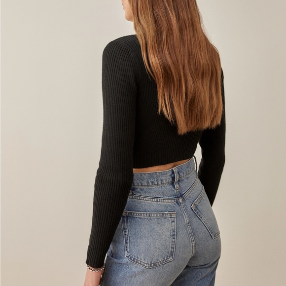 NEW Reformation Narciso Novelty Cashmere Sweater - Picture 3 of 7